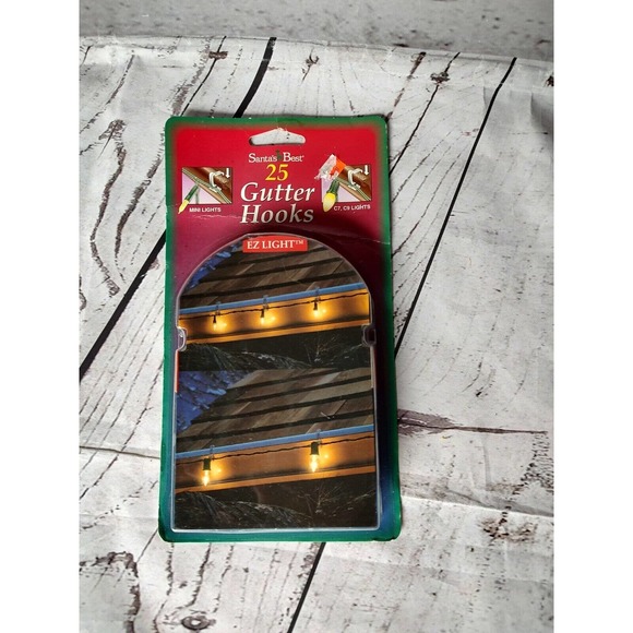 (2) Santa's Best Christmas Light Gutter Hooks Clear Plastic Mini Lights New - Picture 2 of 3
